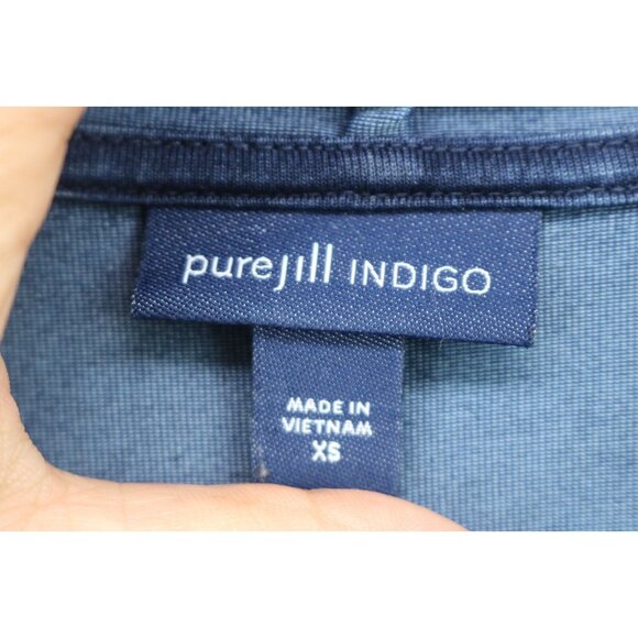 Pure Jill Indigo Long Sleeve Open Front Cardigan-XS-Pockets-Classic-BOHO - Picture 8 of 16